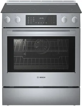 Front view of the Bosch 800 Series HEI8056U electric range