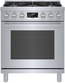 Front view of the Bosch 800 Series HGS8055UC Pro Style gas range