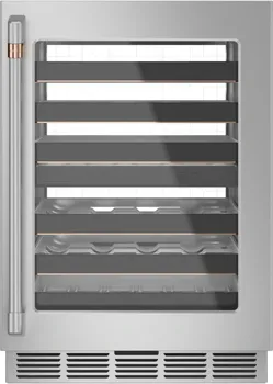 Front view of the Cafe CCP06DP2PS1 wine cooler 