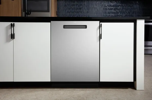 The GE Profile PDP715SYVFS dishwasher featured in a kitchen 
