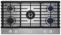 Overhead view of the KitchenAid KCGS556ESS cooktop 