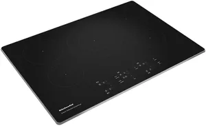 Overhead view of the KitchenAid KCIG550JSS 30” induction cooktop 
