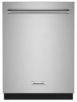 Front view of the KitchenAid KDTM604KPS dishwasher