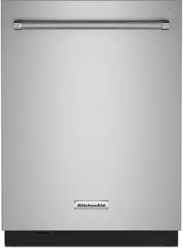 Front view of the KitchenAid KDTM704KPS dishwasher 