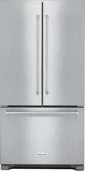 Front view of the KitchenAid KRFC302ESS refrigerator