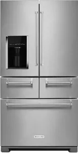 Front view of the KitchenAid KRMF706ESS refrigerator 