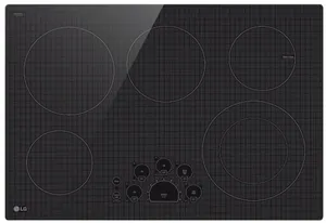 Overhead view of the LG LCE3010SBE glass cooktop 