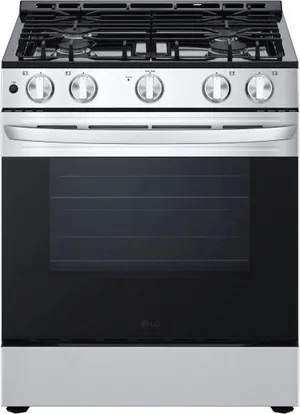 Front view of the LG LSGL5830S slide-in gas range