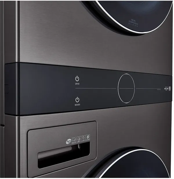A close-up view of the LG WKEX200HBA WashTower 