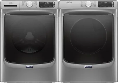 Front view of the Maytag MHW6630HC washer MED6630HC dryer pair