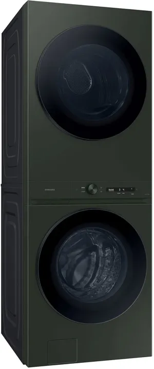 Front view of the Samsung Bespoke WH53DBH700EF Satin Green laundry center