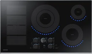 Aerial view of the Samsung NZ36K7880US cooktop 