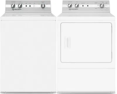 Front view of the Speed Queen TR5003WN washer and DR5004WG dryer