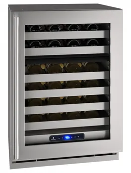 Front view of the U-Line UHWD524-SG51A wine cooler