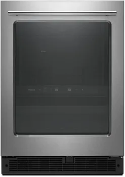 Front view of the Whirlpool WUB35X24HZ wine cooler 
