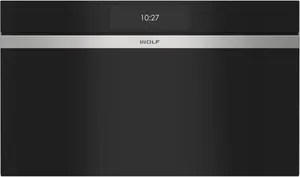 Front view of the Wolf M Series CSOP3050CM B steam oven