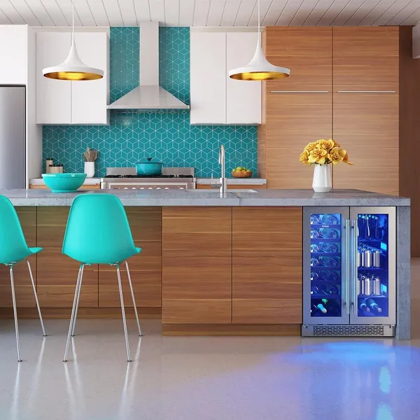 The Zephyr Brisas BWB24C32AG wine cooler in a modern kitchen 