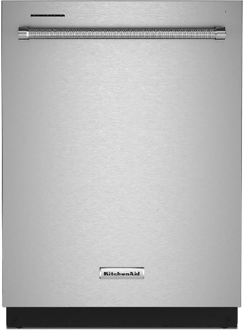 Front view of the KitchenAid KDTE204KPS dishwasher 