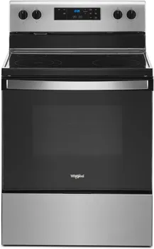 Front view of the Whirlpool WFE320M0JS range