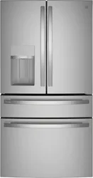 Front view of the GE Profile PVD28BYNFS French door refrigerator 