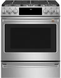 Front view of the Cafe CGS700P2MS1 gas range 