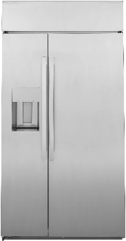 Front view of the GE Profile PSB48YSNSS built in refrigerator 