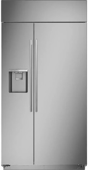 Front view of the Monogram ZISS420DNSS built in refrigerator 