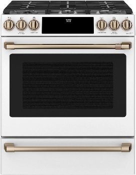 Front view of the Café CGS700P4MW2 range 
