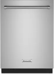 Front view of the KitchenAid KDTM804KPS dishwasher 