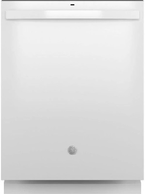 Front view of the GE GDT630PGRWW dishwasher 