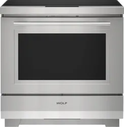 Front view of the Wolf IR36550/S/T induction range 