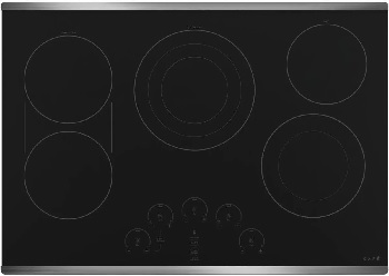 Overhead view of the Café CEP90302NSS electric cooktop 
