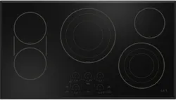 Overhead view of the Café CEP90361TBB electric cooktop