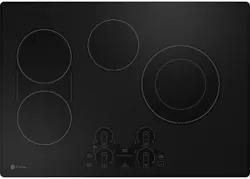 Overhead view of the GE Profile PEP7030DTBB electric cooktop 