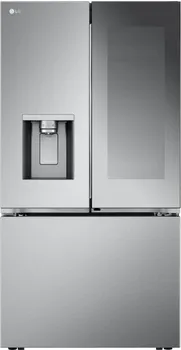 Front view of the LG LRYKC2606S counter depth refrigerator