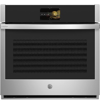 Front view of the GE Profile PTS9000SNSS wall oven 