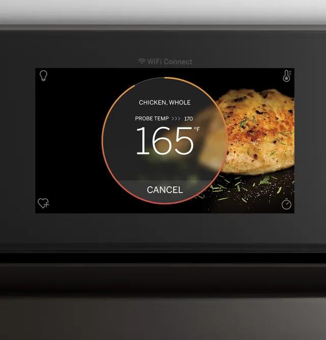 An up-close look at the digital controls on the GE Profile PTS9000SNSS wall oven 