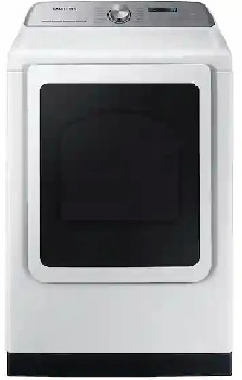 Front view of the Samsung DVE54CG7150W dryer 