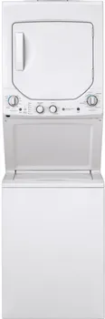 Front view of the GE GUD24ESSMWW Spacemaker washer dryer unit 