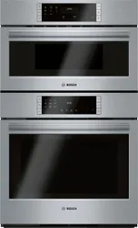 Front view of the Bosch 800 Series HBL87M53UC microwave oven combo 