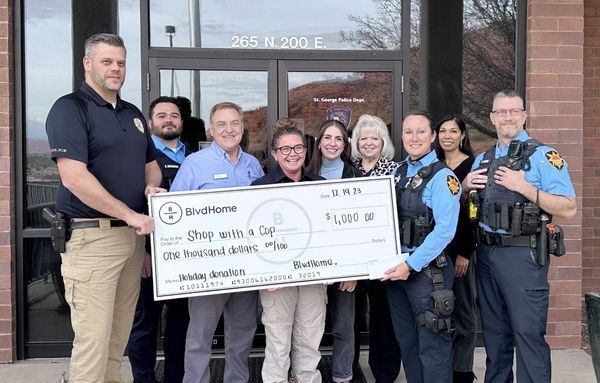 Utah Police Civilian Association receiving donation from BlvdHome