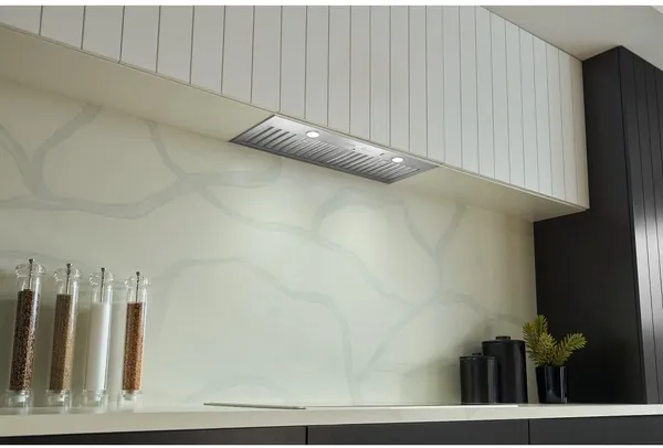 A wide shot of the Best HBN1 Series range hood in a kitchen 