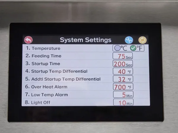 Front view of the Coyote C2P36 pellet grill control panel 