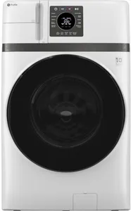 Front view of the GE Profile PFQ83HSSWWW washer dryer combo 