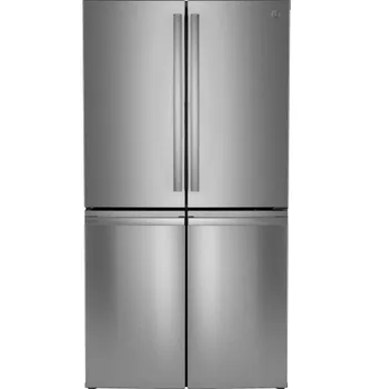 Front view of the GE Profile PHD23BYWFS French door refrigerator 
