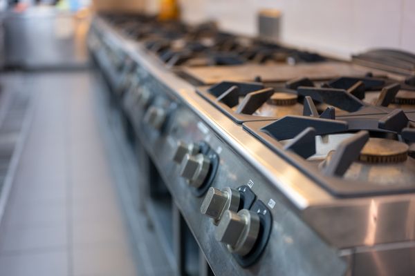 A close-up gradient scale of gas ranges 
