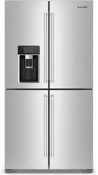 Front view of the KitchenAid KRQC736RPS refrigerator
