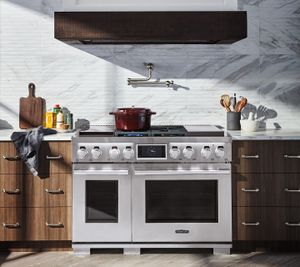 The Signature Kitchen Suite SKSDR480SIS range in a kitchen