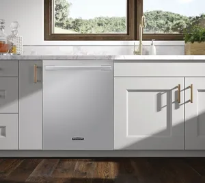 The Signature Kitchen Suite SKSDW2411S dishwasher in a kitchen