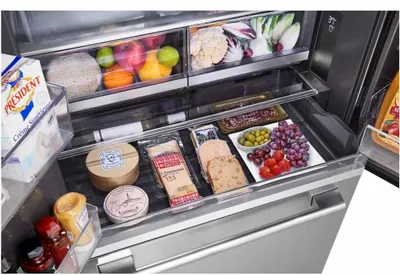 An overhead view of the Signature Kitchen Suite SKSFD3623SD refrigerator drawer 
